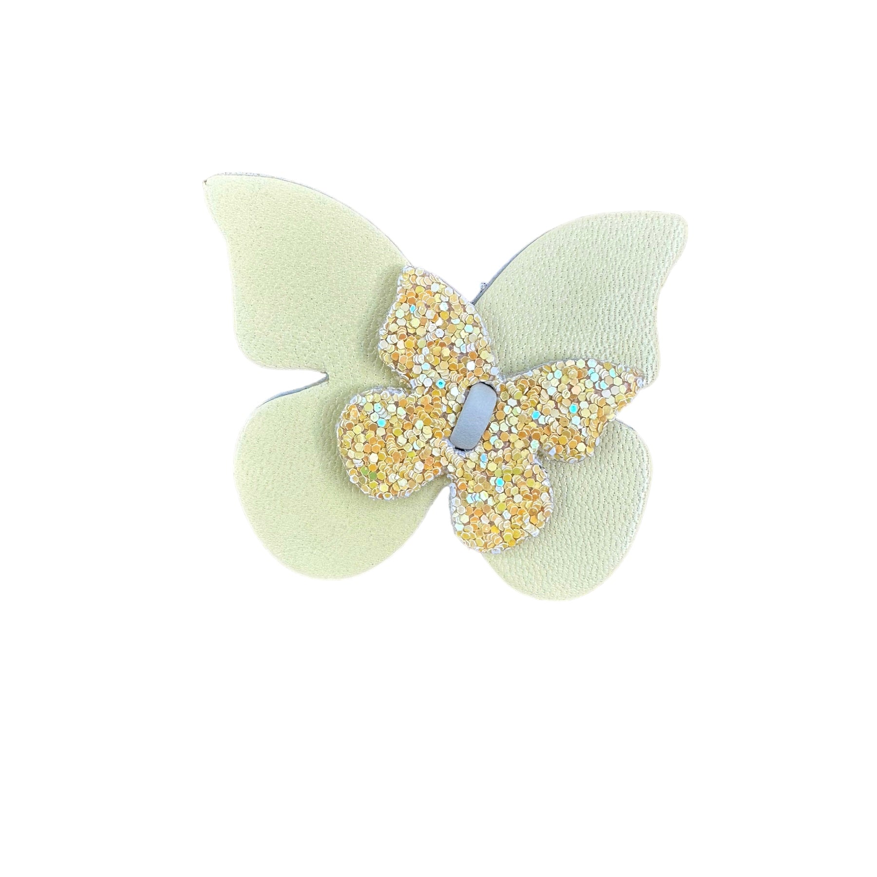 Butterfly Leather Yellow Hairclip