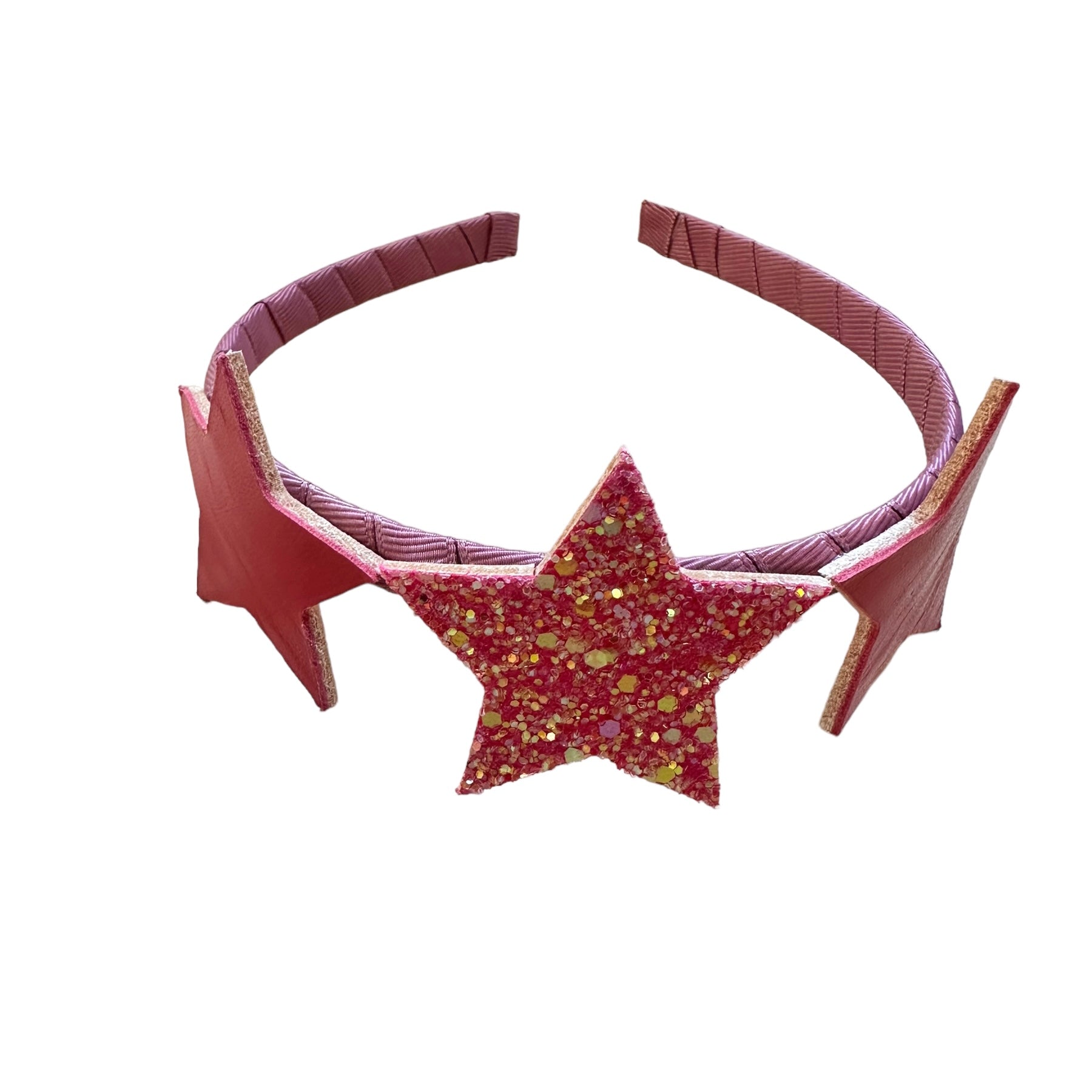 Happy Stars Fuchsia Glitter Headband