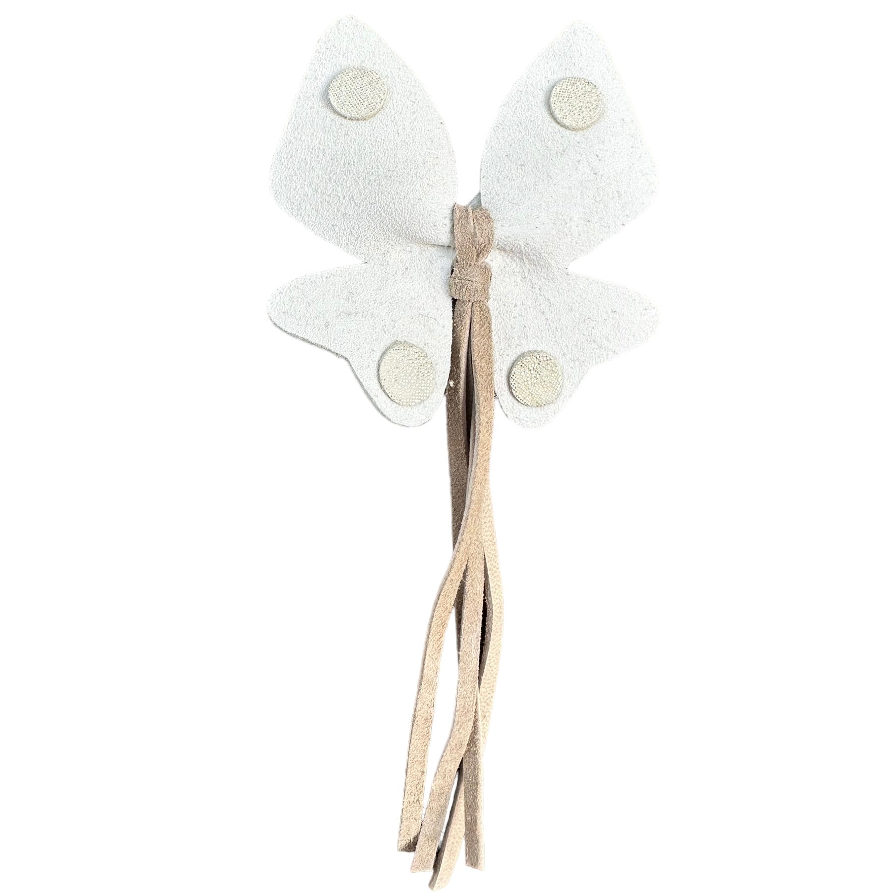 Butterfly White Leather Hairclip