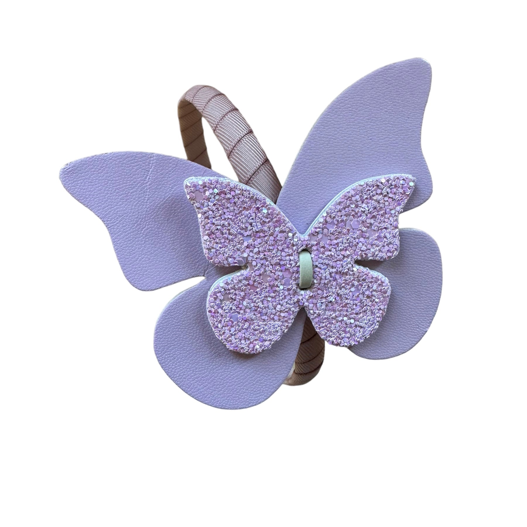 Happy Butterfly Lillac Leather Headband