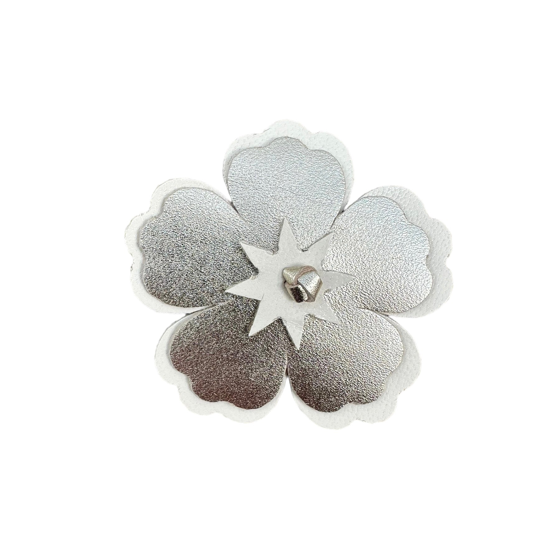 Waterlily Gold Leather Hairclip