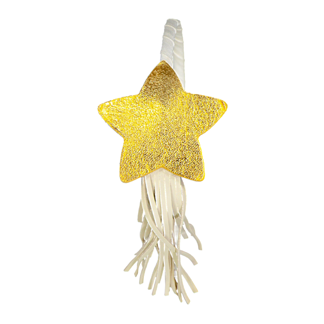 Soft Tassel Star Leather Headband Yellow Gold