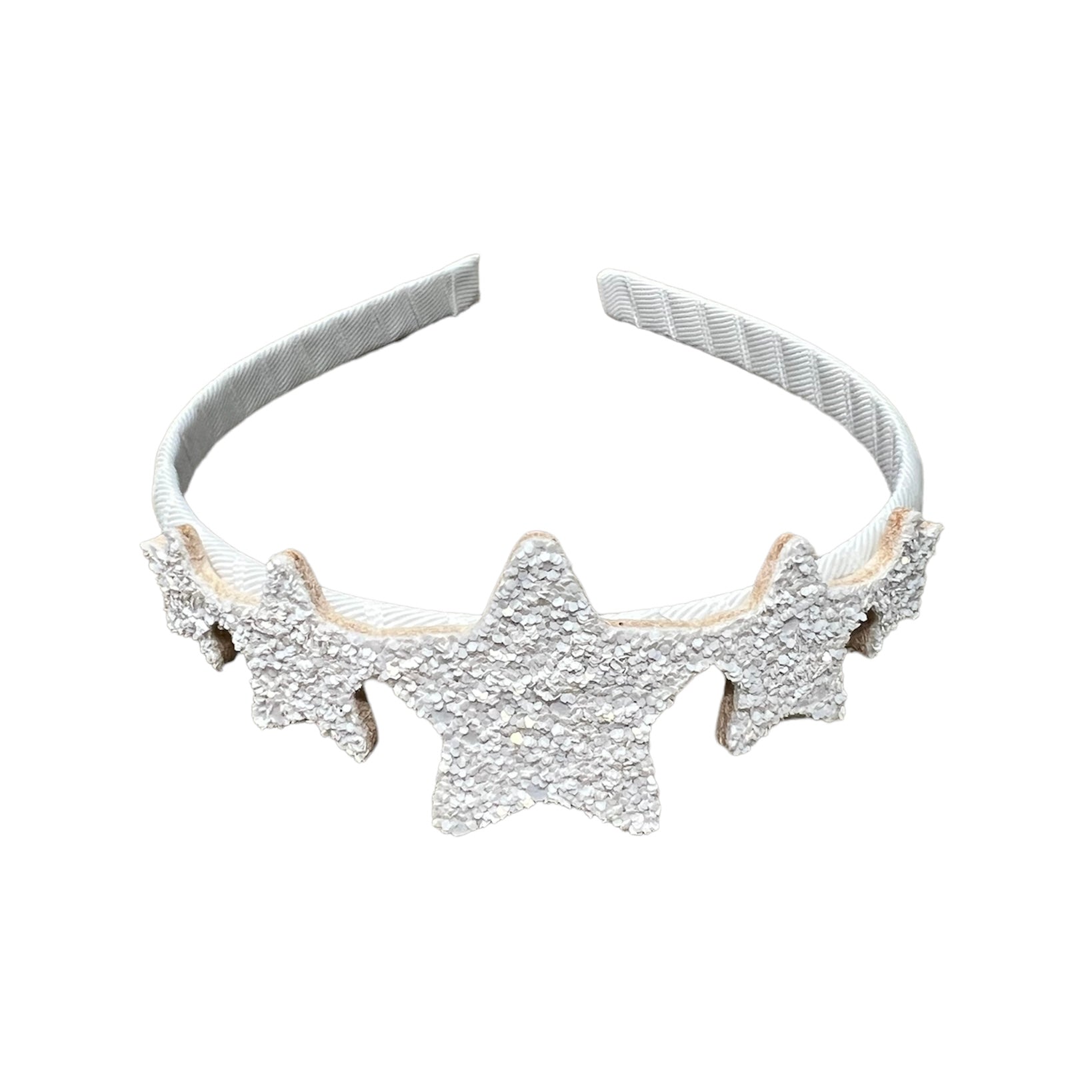 Stars Glitter headband White