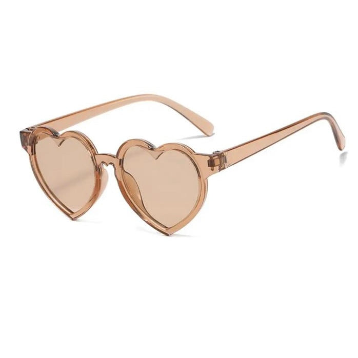 Heart Clear Brown Sunglasses