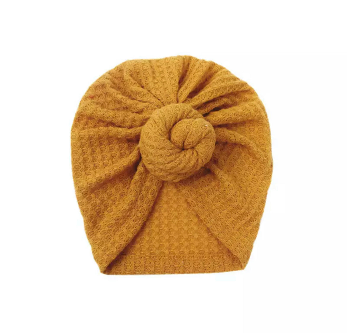 Yellow Baby Turbant Cotton Hat One Size