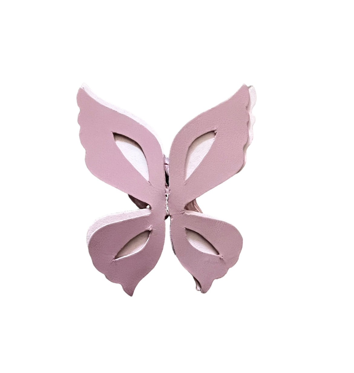 Pink Wild Butterfly Leather Hairclips