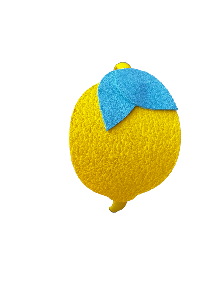 Yellow Lemon Leather Headband