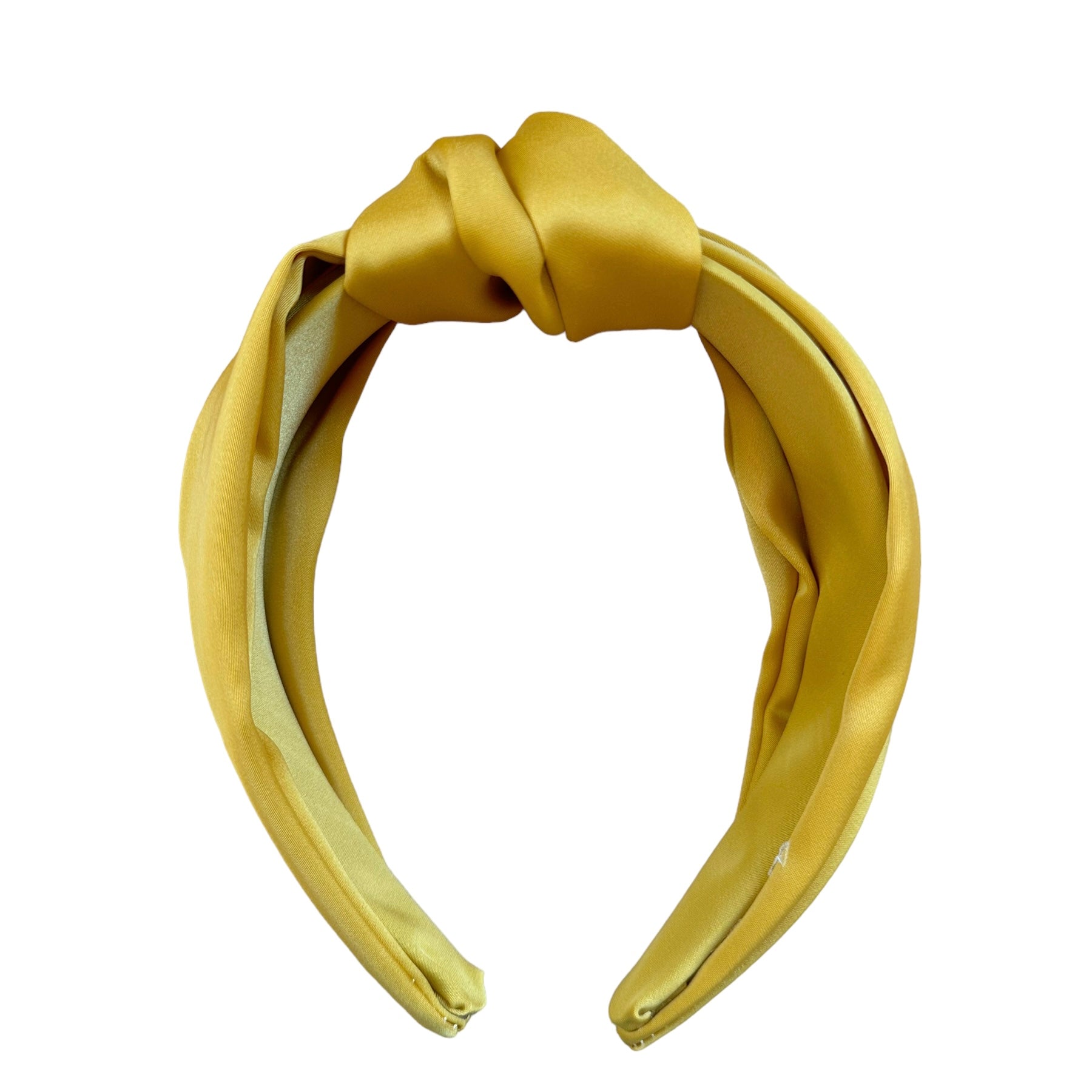 Party Knot Yellow Satin Headband