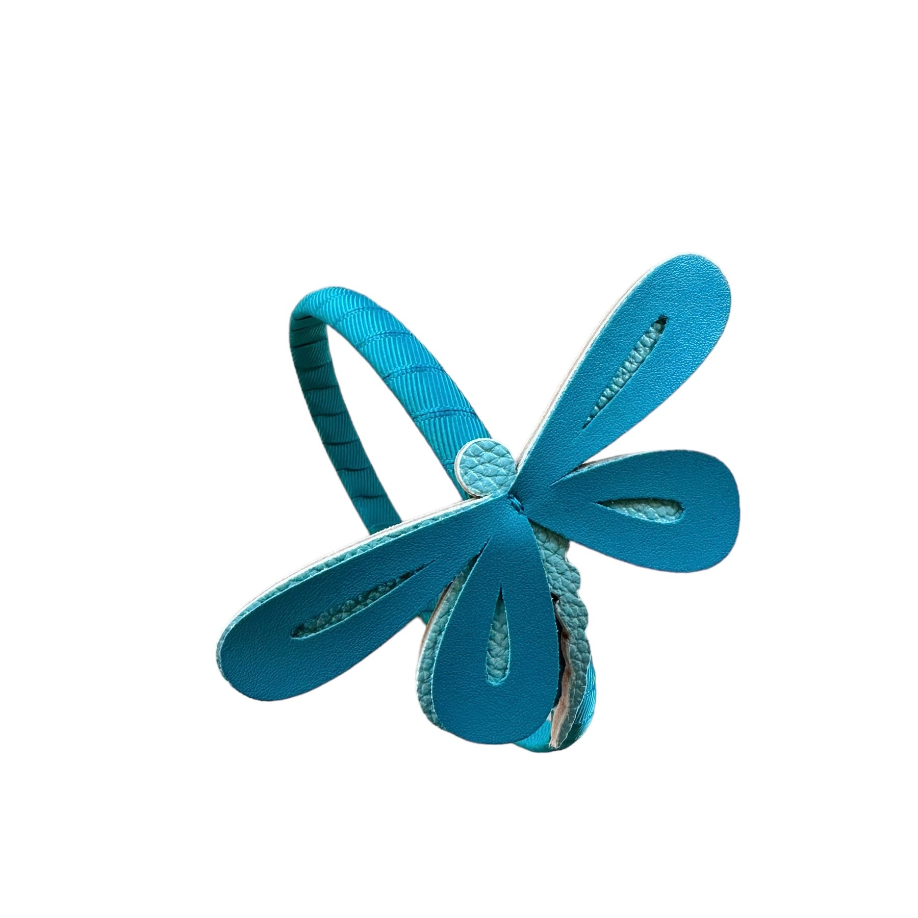 Dragonfly Blue Leather Headband