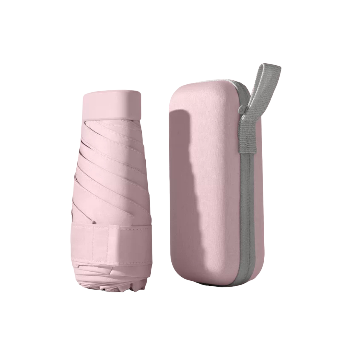 Portable Mini Umbrella with Case Pink  UV400 Protection