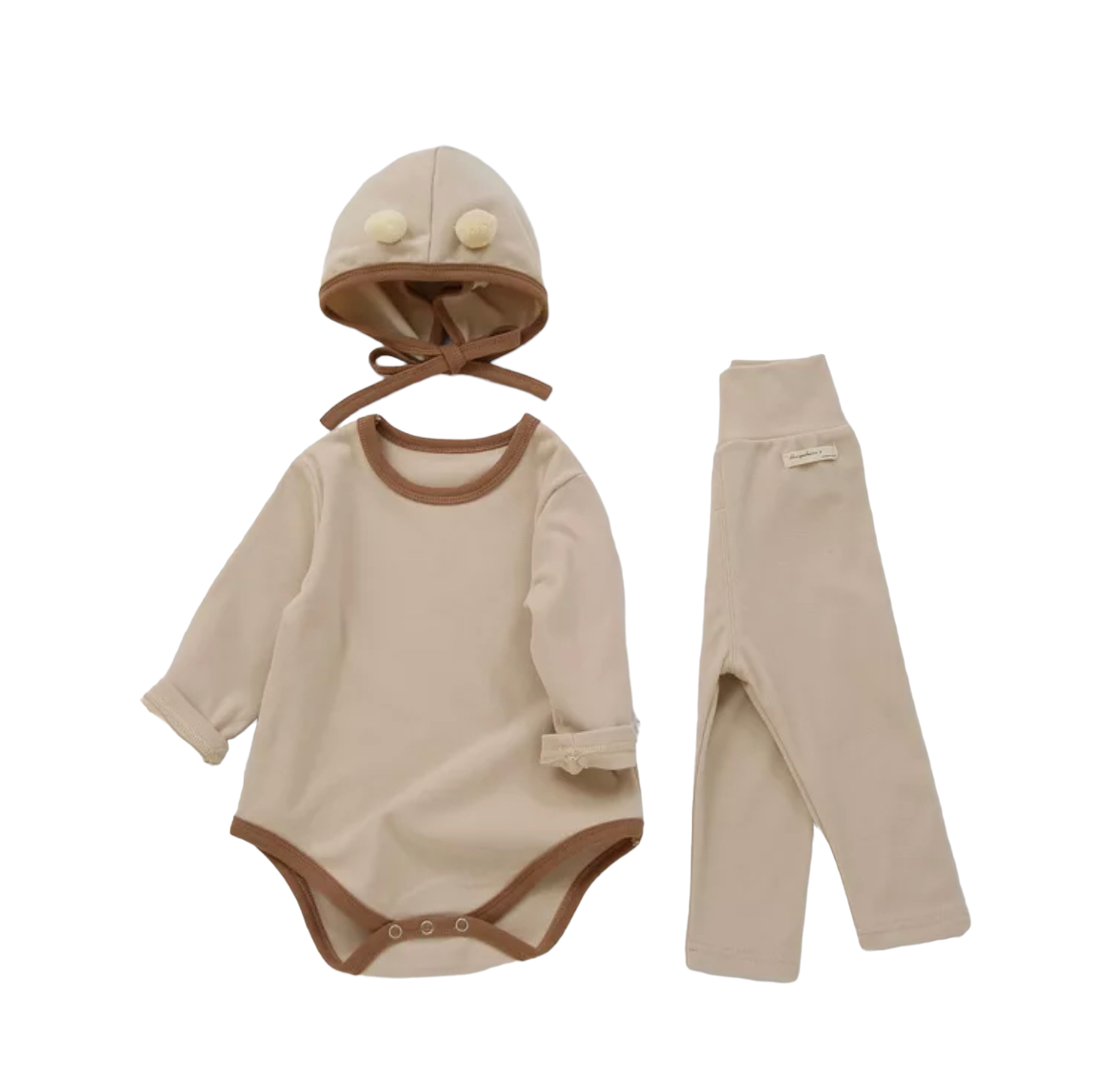Baby Onesie + leggings + Hat Cream