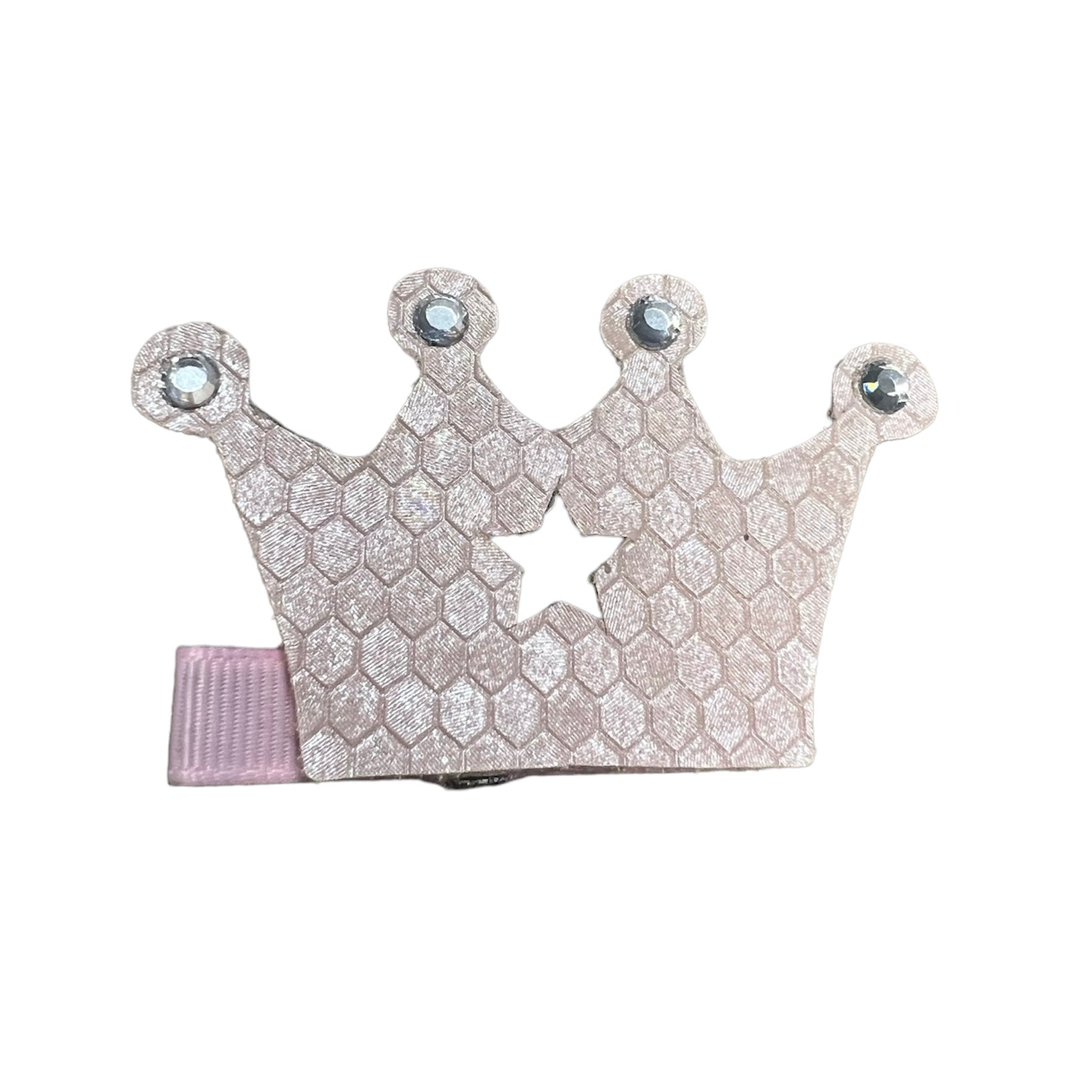 Princess crown hairclip pink