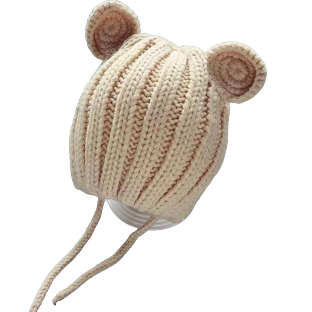 Bear Ears Baby Knitted Hat Cream
