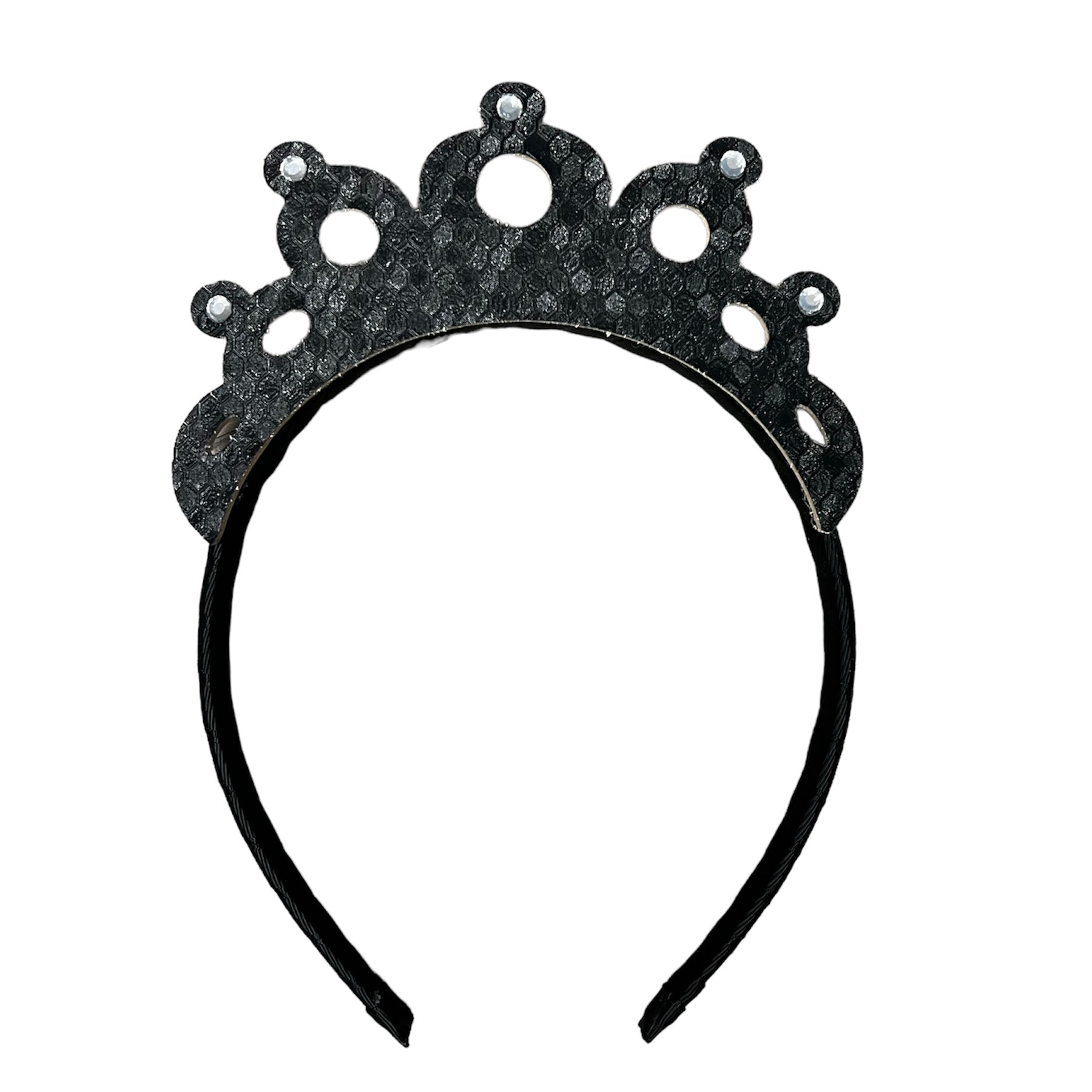 Black Queen Crown Leather Headband