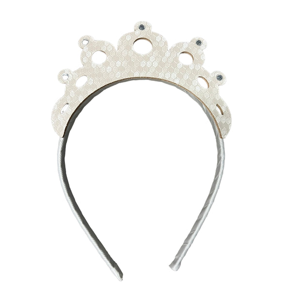 White Queen Crown Leather Headband