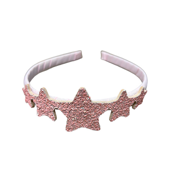 Stars Glitter headband Pink