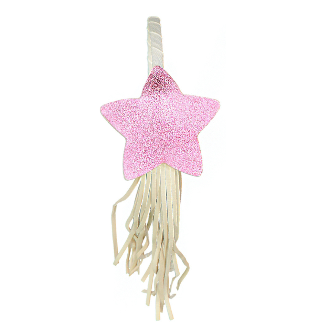 Soft Tassel Star Leather Headband Shine Pink