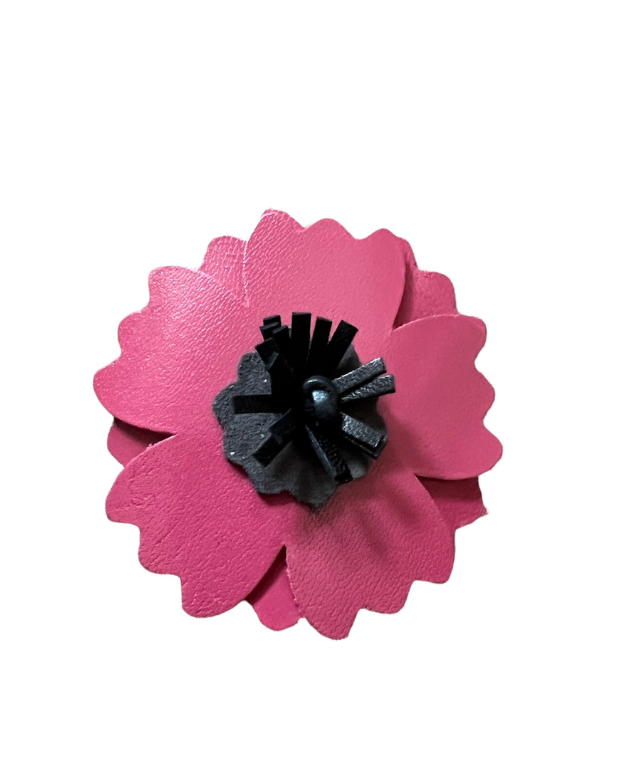 Cherries Poppy Leather Hairclips