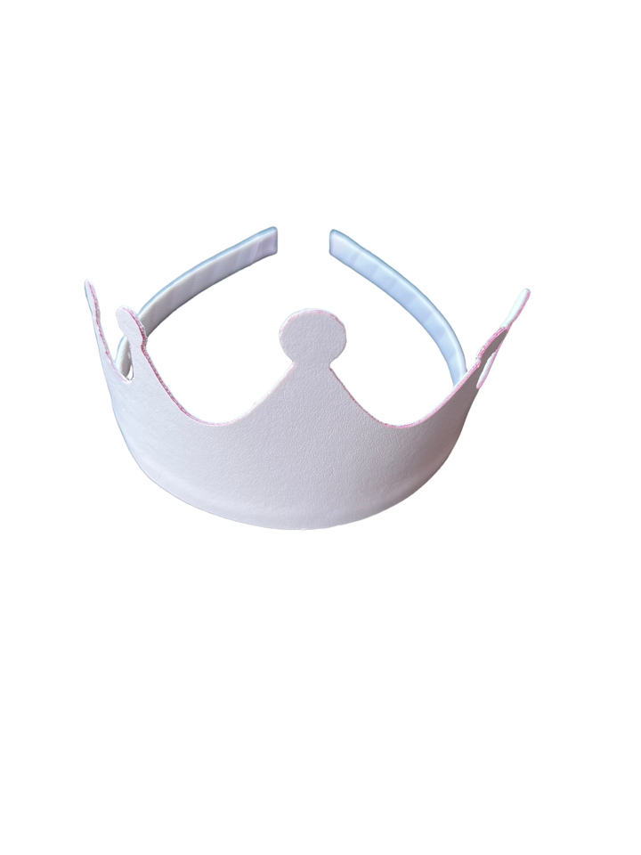 The Crown Leather Headband Pink