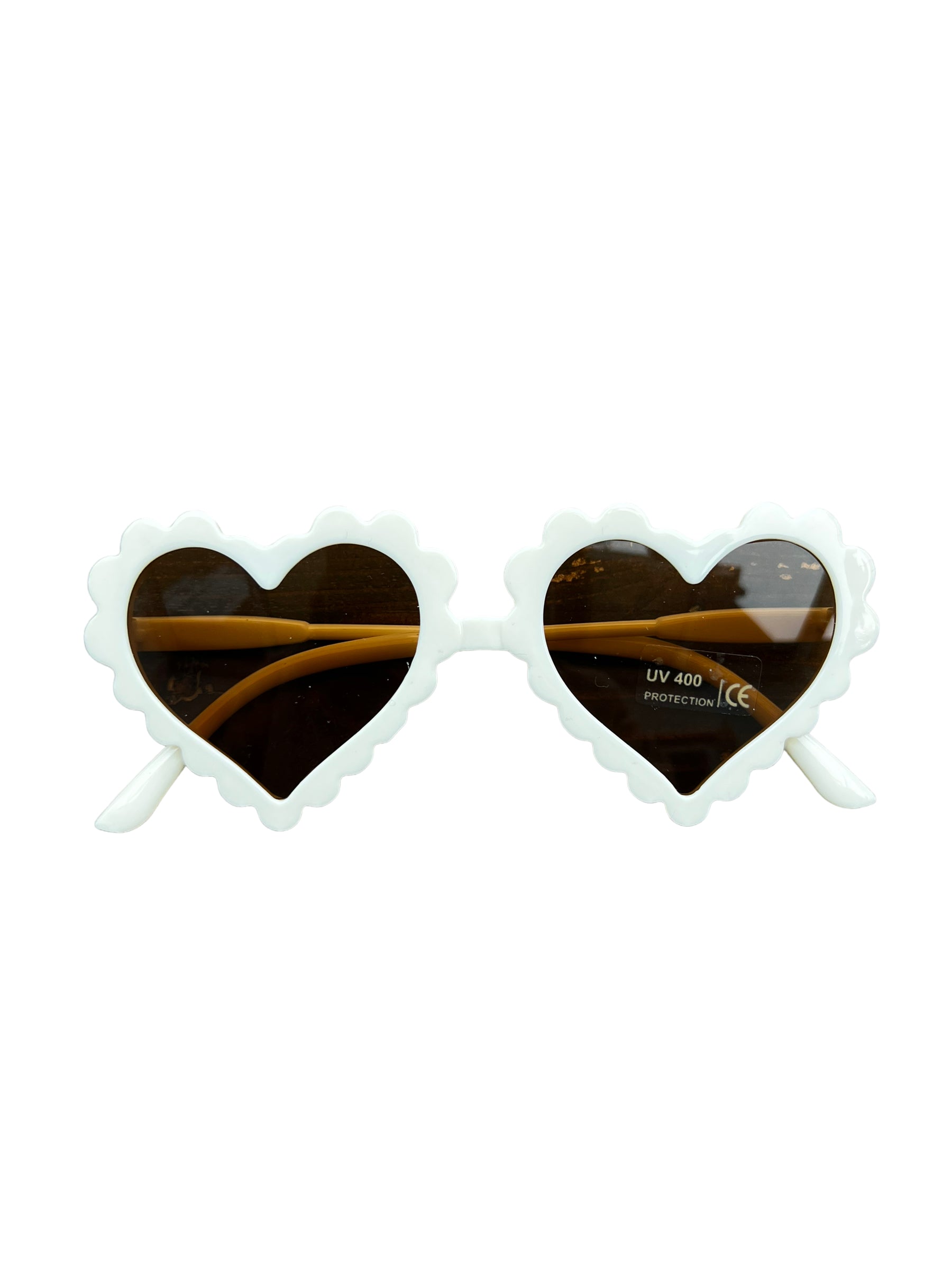 Cream Heart Trim Sunglasses