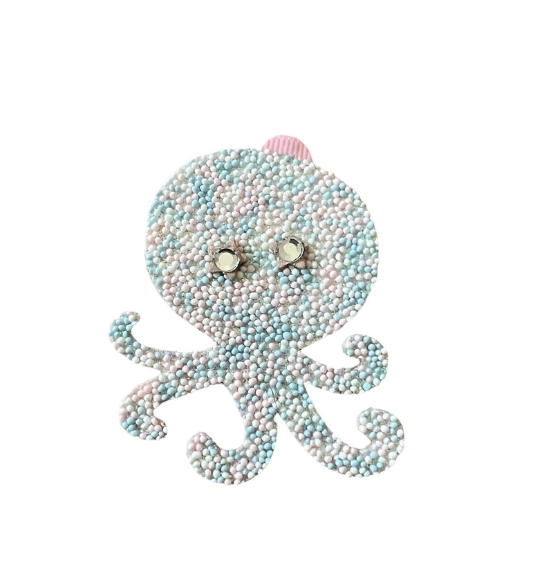 Multicolor Octopus Leather Hairclips