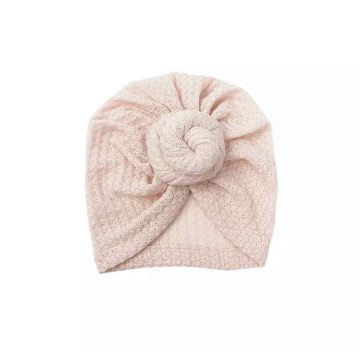 Cream Baby Turbant Cotton Hat One Size