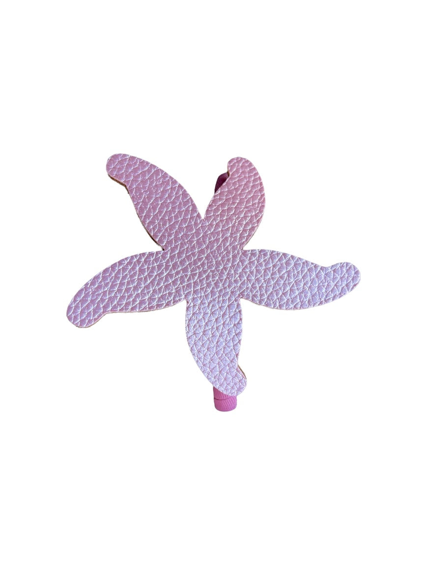 Pink Star Fish Leather Headband