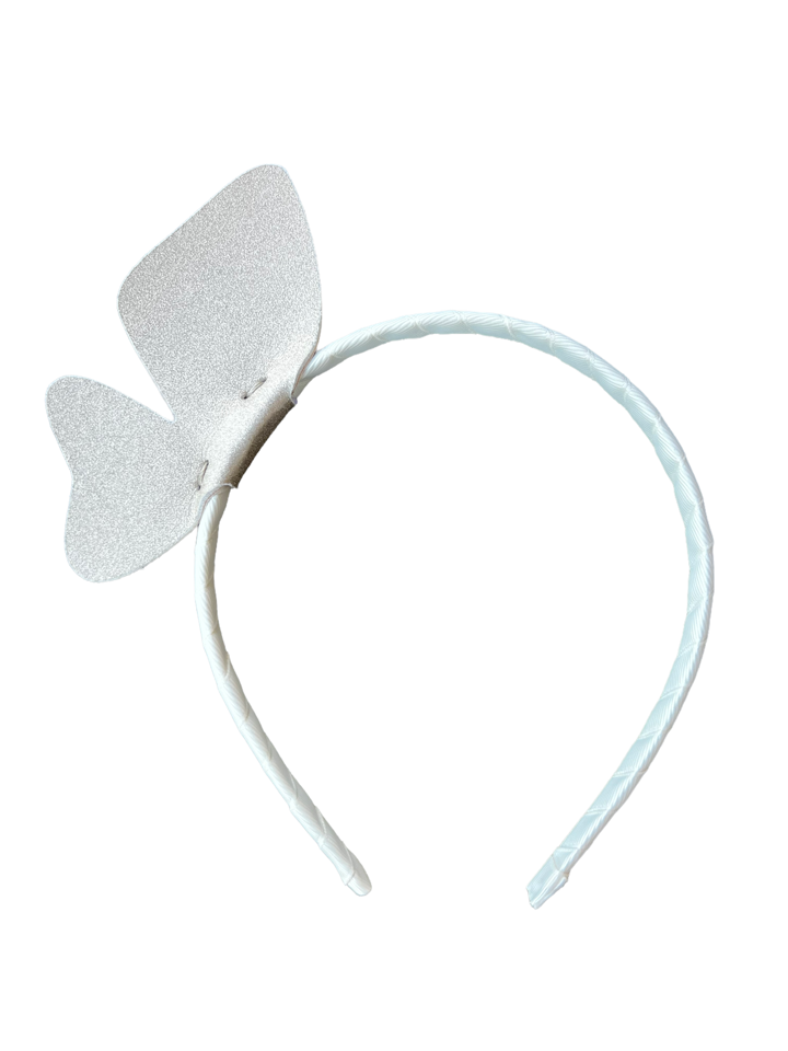 Sparkling Pink Flying Butterfly Leather Headband