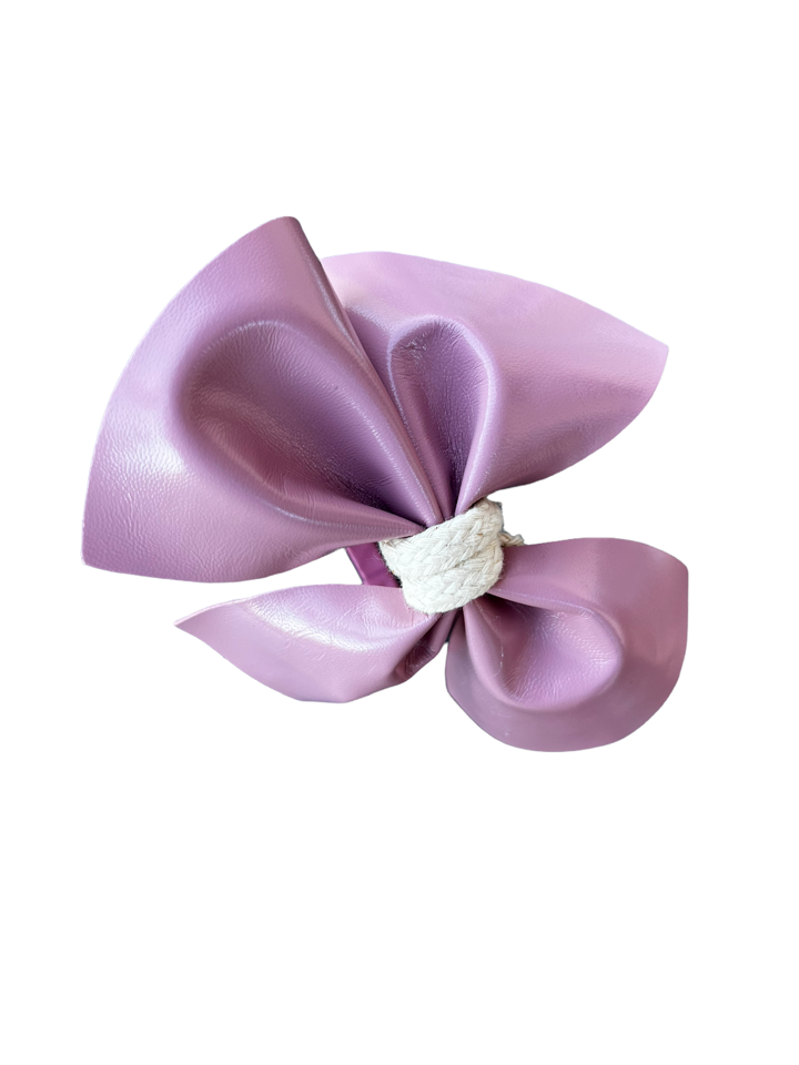 Pink Candy Bow Leather Headband